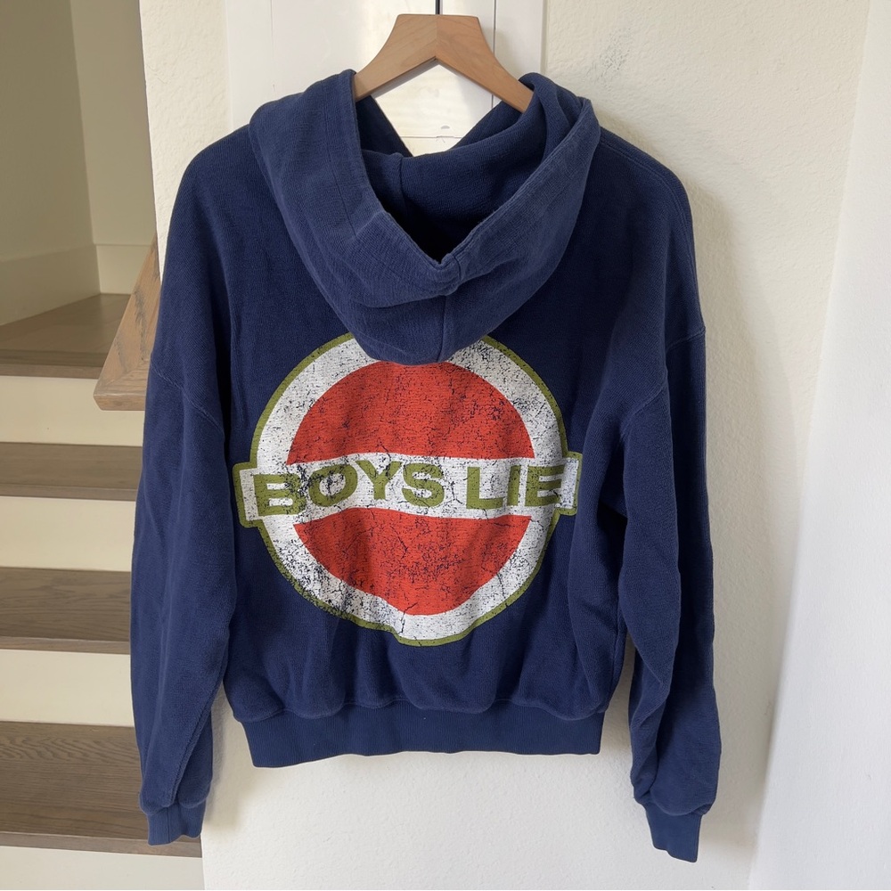 Boys Lie Pamela V3 Racer Hoodie in Navy Blue - Picture 5 of 8